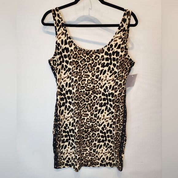 New Animal Print Sexy Stretch Tank Dress Size XL - Picture 3 of 11